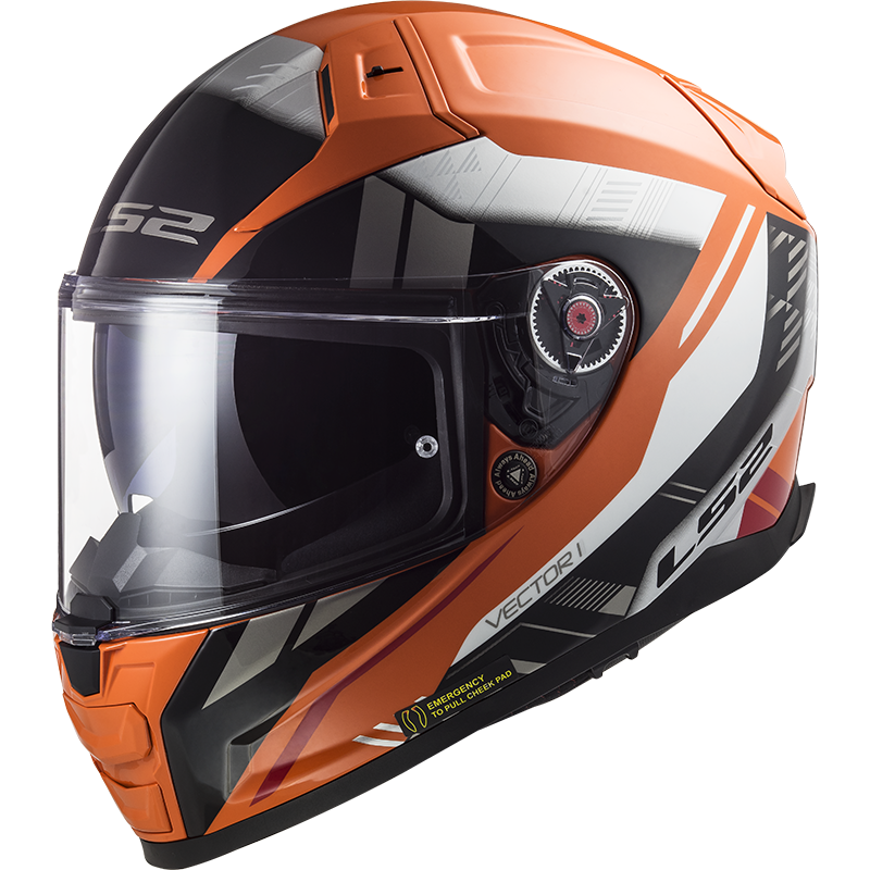 Casque LS2 FF811 Vector II HPFC Stylus Orange Fluo Noir 22.06