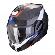 Casque moto modulable Scorpion Exo-Tech Evo Carbon Rover Noir Rouge Bleu