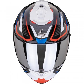 Casque Moto Intégral Scorpion Exo-1400 Evo II Air Accord Noir Blanc Bleu