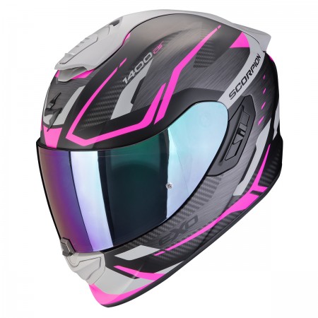 Casque moto integral Scorpion Exo-1400 Evo II Air Accord Noir Mat Rose