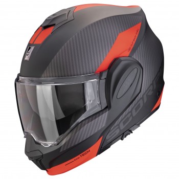 Casque moto modulable Scorpion Exo-Tech Evo Team Noir Rouge