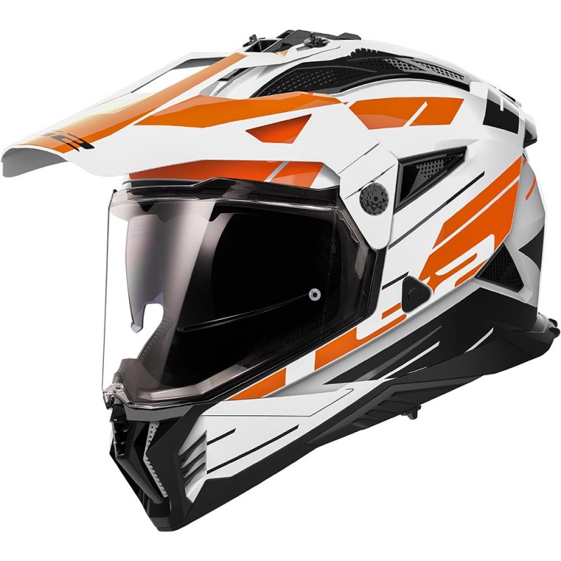 Casque LS2 MX702 Pionner 2 Namib Blanc Orange