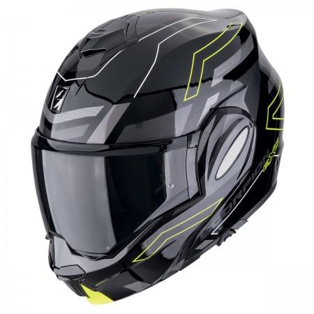 Casque Scorpion Exo-Tech Evo Conquer Noir Jaune Fluo