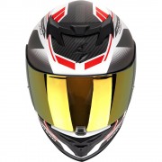 Casque Moto Integral Scorpion Exo-520 Evo Air Lena Blanc mat Argent Rouge