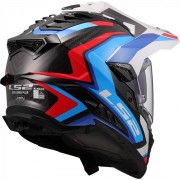 Casque Moto Integral tout terrain LS2 MX701 Explorer Carbon Frontier 2 Blanc Bleu Rouge