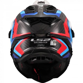 Casque Moto Integral tout terrain LS2 MX701 Explorer Carbon Frontier 2 Blanc Bleu Rouge