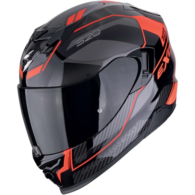 Casque Moto Integral Scorpion Exo-520 Evo Air Lena Noir Rouge Brillant