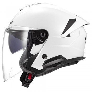 Casque moto jet LS2 OF618 Verso II blanc brillant homologué ECE 22.06