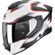 Casque Scorpion EXO-530 Air Clip Blanc Mat Noir Rouge